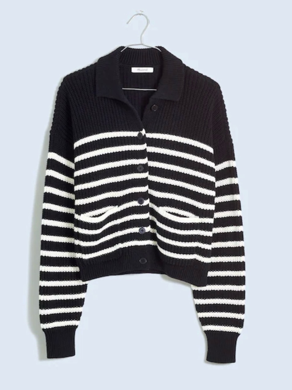 Madewell Ribbed Polo Cardigan Sweater